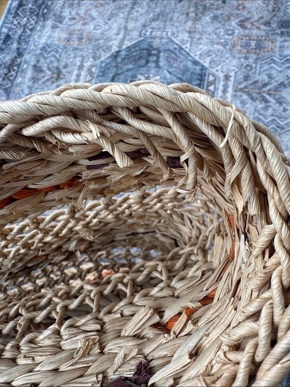 Boho Woven Straw Tote Bag Beach Market Raffia Style Carryall Size S/M - Picture 13 of 14